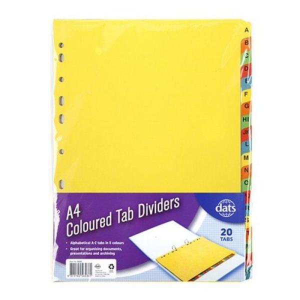 A To Z Paperboard Tab Dividers – A4  |   Exercise Books & Folders Arts & Craft Exercise Books & Folders