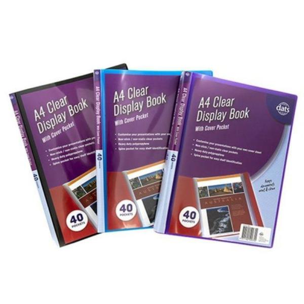 A4 Clear Display Book With 40 Cover Pockets  |   Exercise Books & Folders Arts & Craft Clear