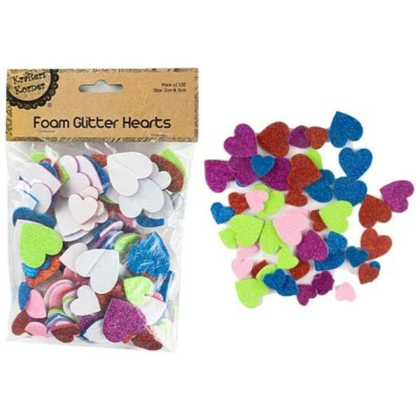 Adhesive Foam Mixed Glitter Hearts  |   Stickers & Decorations Arts & Craft Stickers & Decorations