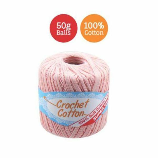 Apricot Crochet Cotton – 50G  |   Wool & Yarn Arts & Craft Pink