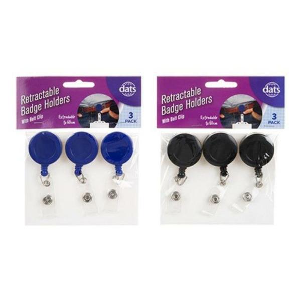 Badge Holder Retractable 3Pk  |   Stationery Arts & Craft Stationery