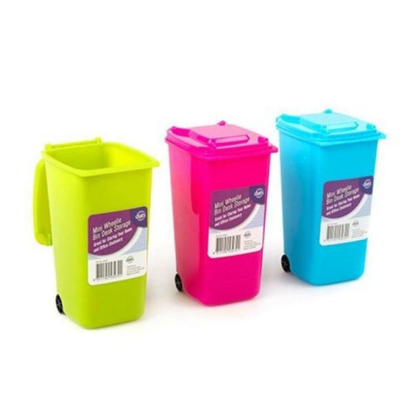 Bin Wheelie Mini Storage Desk Accessory 3 Asstd Cols  |   Stationery Arts & Craft Stationery