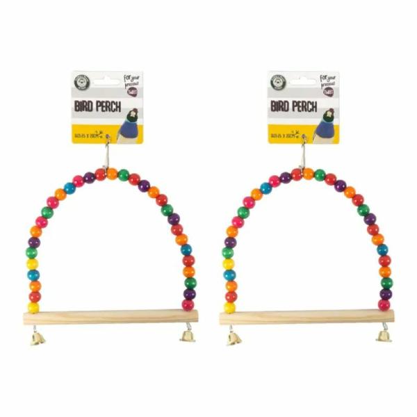 Bird Beaded Arch Swing With Bell – 20Cm X 25Cm  |   Pet Toys Pet Supplies Pet Toys