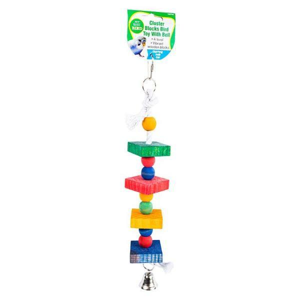 Bird Toy 4 Level Cluster Blocks With Bell 30Cm  |   Pet Toys Pet Supplies Pet Toys