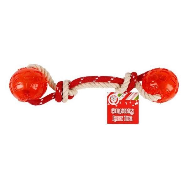 Christmas 2 Tug Rope Ball – 28Cm  |   Pet Toys Pet Supplies Pet Toys