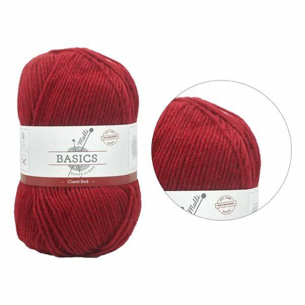 Claret Red Basic Super Blend Yarn – 100G  |   Wool & Yarn Arts & Craft Wool & Yarn