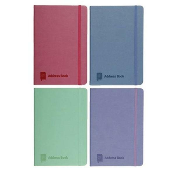 Coloured Pu Cover Address Book With Elastic – A5  |   Exercise Books & Folders Arts & Craft Exercise Books & Folders