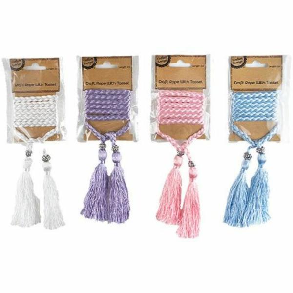 Craft Rope With Tassel – 1M  |   Stickers & Decorations Arts & Craft Assorted