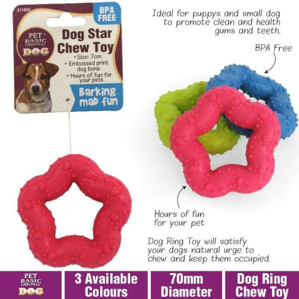 Dog Toy Chew Star Embossed Bone – 7Cm  |   Pet Toys Pet Supplies Pet Toys