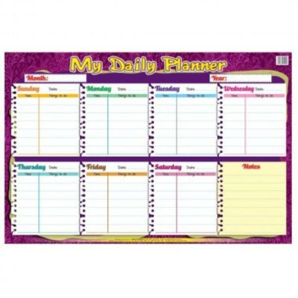 Educational Chart My Daily Planner – 760Mm X 505Mm  |   Educational Books Arts & Craft Educational Books