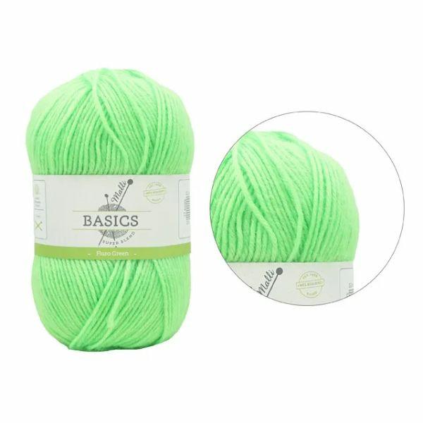 Fluoro Green Basic Super Blend Yarn – 100G  |   Wool & Yarn Arts & Craft Wool & Yarn