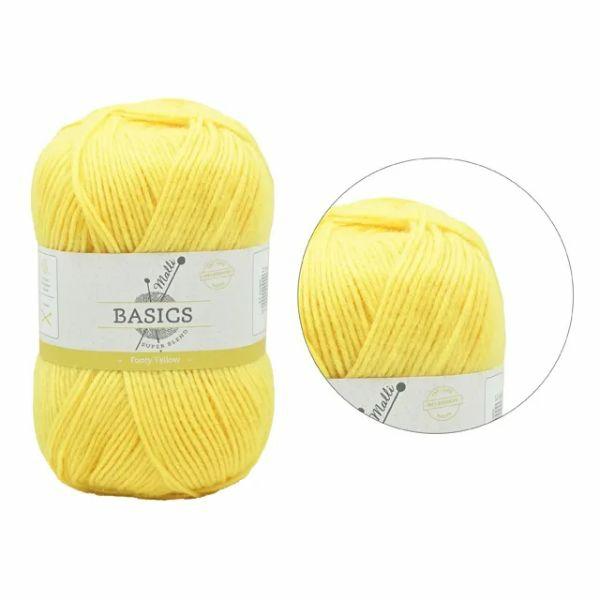 Footy Yellow Basic Super Blend Yarn – 100G  |   Wool & Yarn Arts & Craft Wool & Yarn