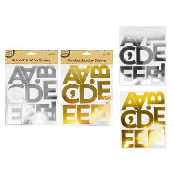 Gold / Silver Alphabet & Letter Stickers  |   Stickers & Decorations Arts & Craft Silver