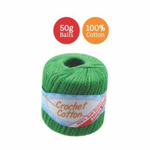 Green Crochet Cotton – 50G  |   Wool & Yarn Arts & Craft Green