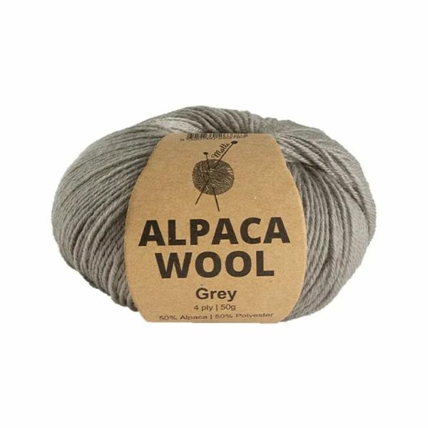 Grey Alpaca Wool Mix Yarn – 50G  |   Wool & Yarn Arts & Craft Grey