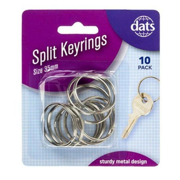 Keyring Split Ring 35Mm 10Pk  |   Stationery Arts & Craft Stationery