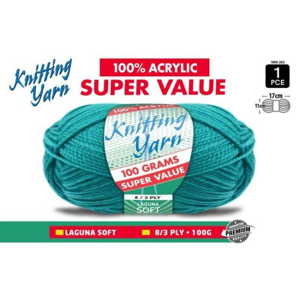 Laguna Knitting Yarn 8 Ply – 100G  |   Wool & Yarn Arts & Craft Green