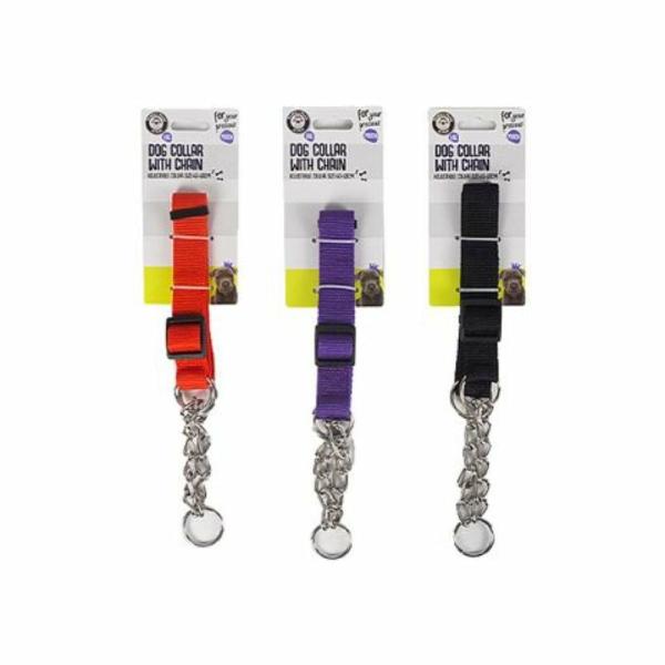 Large Dog Collar With Chain – 2.5Cm X 40-60Cm  |   Pet Collars & Harnesses Pet Collars & Harnesses Pet Collars & Harnesses