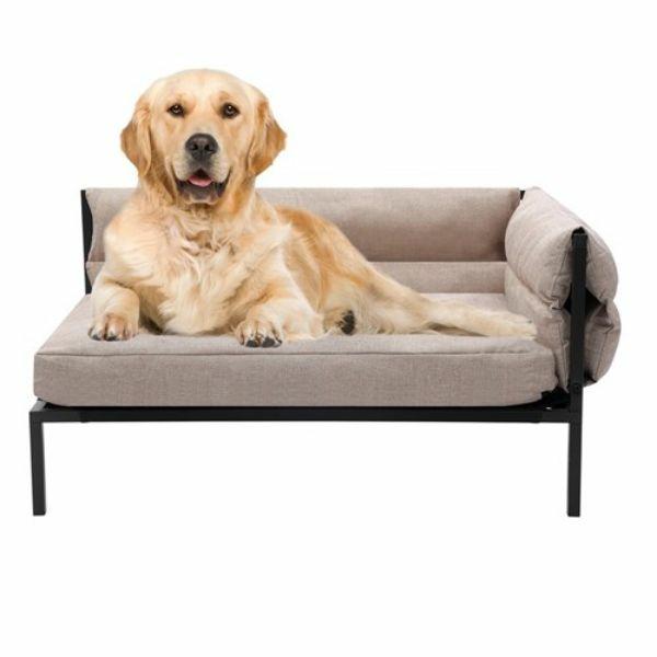 Large Linen Beige Elevated Sofa Pet Bed – 93.5Cm X 63Cm X 48Cm  |   Pet Beds Pet Beds Pet Beds