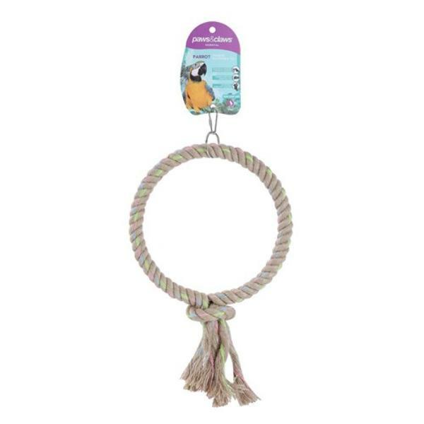 Large Parrot Jute Ring Toy – 25Cm  |   Pet Toys Pet Supplies Pet Toys