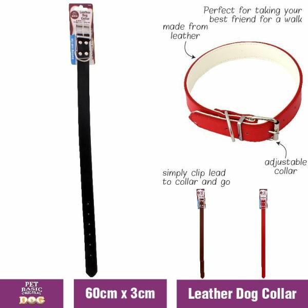 Leather Dog Collar – 60Cm X 3Cm  |   Pet Collars & Harnesses Pet Collars & Harnesses Pet Collars & Harnesses