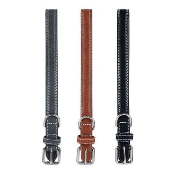 Leather Look Padded Dog Collar With Stitch Detail Medium – 30-50Cm X 2Cm  |   Pet Collars & Harnesses Pet Collars & Harnesses Assorted