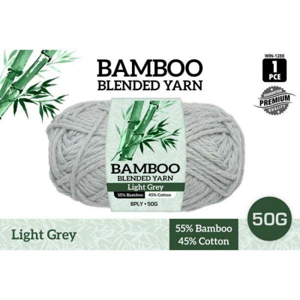 Light Grey Bamboo Blended Yarn – 50G  |   Wool & Yarn Arts & Craft Black