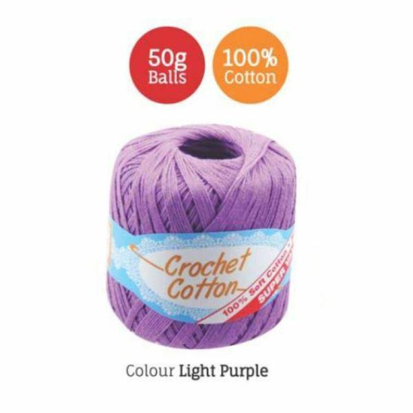 Light Purple Crochet Cotton – 50G  |   Wool & Yarn Arts & Craft Purple