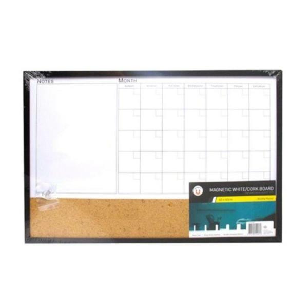 Magnetic Calendar Corkboard – 60Cm X 40Cm  |   Stationery Arts & Craft Stationery