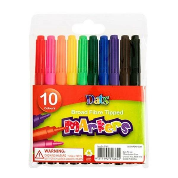 Marker Colour Broad Tip 10Pk  |   Stationery Arts & Craft Stationery