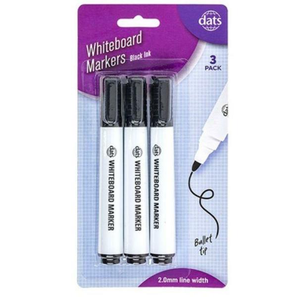 Marker Whiteboard 3Pk Black Ink  |   Stationery Arts & Craft Stationery