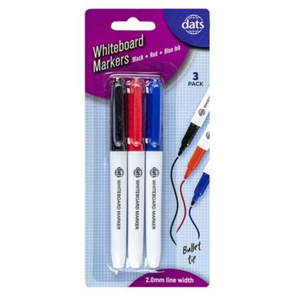 Marker Whiteboard 3Pk Mixed Black Blue Red Ink Pen Style  |   Stationery Arts & Craft Stationery