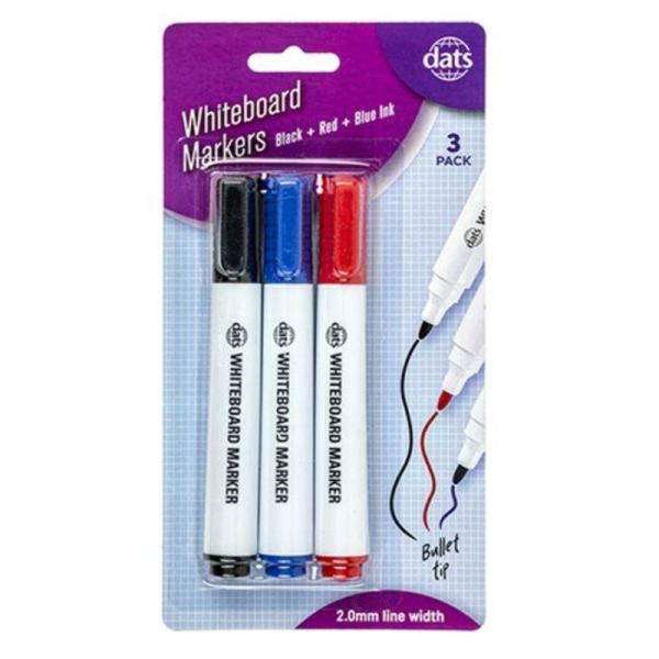 Marker Whiteboard 3Pk Mixed Black Blue Red Ink  |   Stationery Arts & Craft Stationery