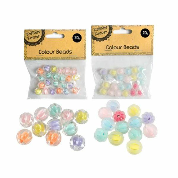 Multi Inside Colour Ribbed Bead – 20G  |   Stickers & Decorations Arts & Craft Stickers & Decorations