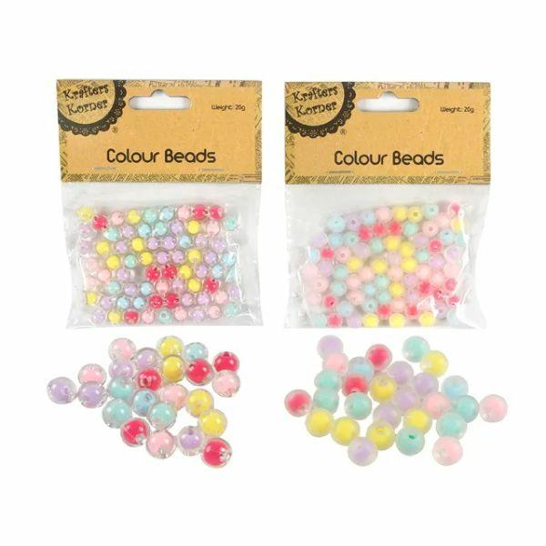 Multi Inside Colour Round Bead – 20G  |   Stickers & Decorations Arts & Craft Stickers & Decorations