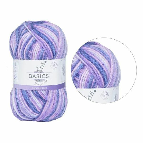 Multi Lavender Luxe Basic Super Blend Yarn – 100G  |   Wool & Yarn Arts & Craft Wool & Yarn