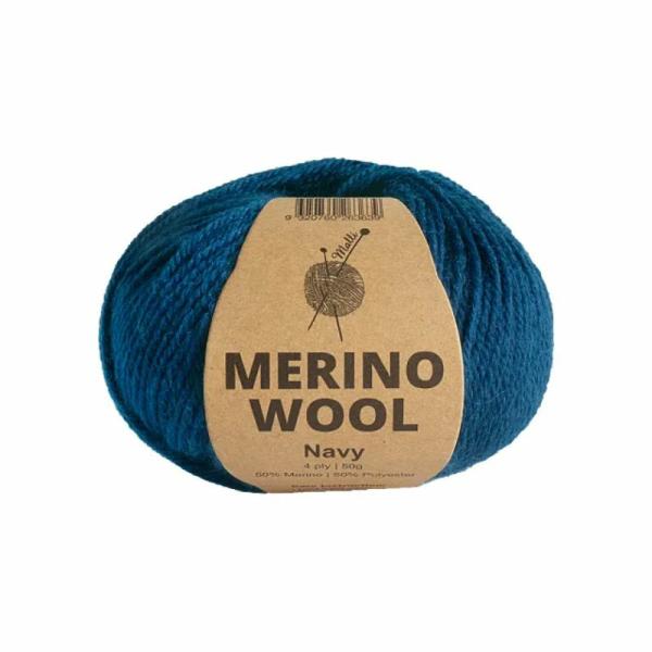 Navy Merino Wool Mix Yarn – 50G  |   Wool & Yarn Arts & Craft Blue