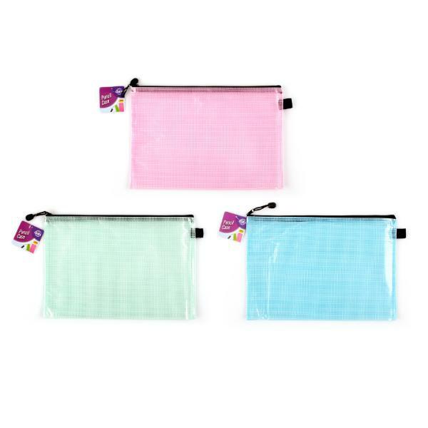 Pastel Colour Mesh Zipper Pencil Case – 34.5Cm X 24Cm  |   Stationery Arts & Craft Stationery