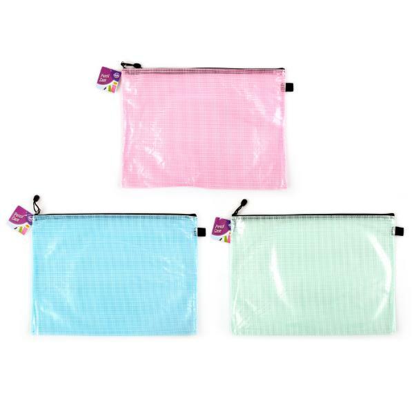 Pastel Colour Mesh Zipper Pencil Case – 44Cm X 32.5Cm  |   Stationery Arts & Craft Stationery