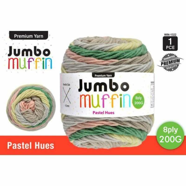 Pastel Hues Jumbo Muffin Yarn – 200G  |   Wool & Yarn Arts & Craft Green