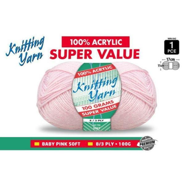 Pink Knitting Yarn 8 Ply – 100G  |   Wool & Yarn Arts & Craft Pink