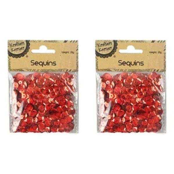 Red Round Laser Sequins – 20G  |   Stickers & Decorations Arts & Craft Red