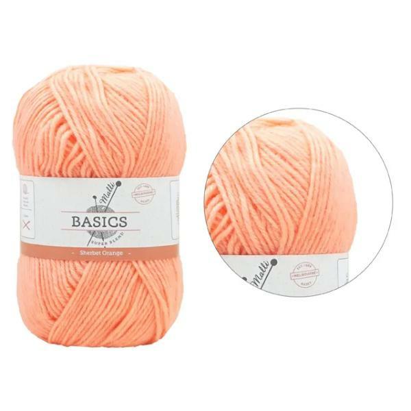 Sherbert Orange Super Blend Basic Yarn – 100G  |   Wool & Yarn Arts & Craft Wool & Yarn