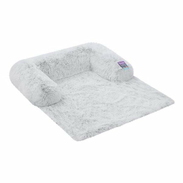 Silver Calming Plush Lounger – 102Cm X 89Cm X 16Cm  |   Pet Beds Pet Beds Pet Beds