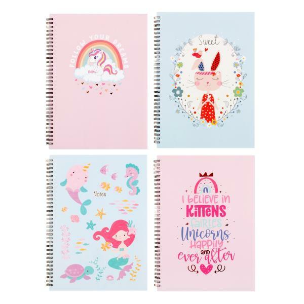 Spiral Card Cover Printed A4 Notebook – 120 Pages  |   Stationery Arts & Craft Stationery