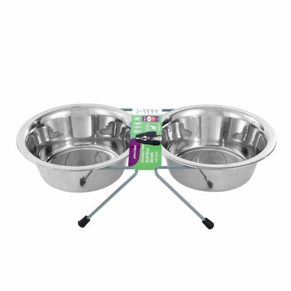 Stainless Steel Double Pet Bowl With Stand – 750Ml  |   Pet Bowls Pet Bowls Pet Bowls