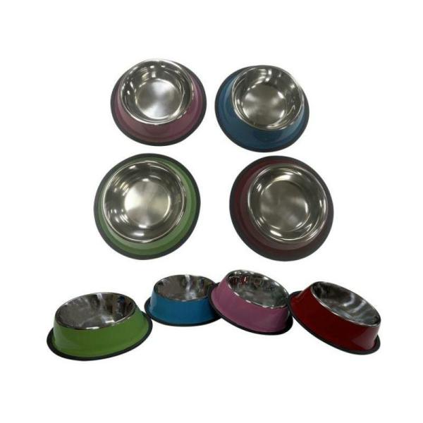 Stainless Steel Pet Bowl With Coloured Rim – Medium – 22Cm  |   Pet Bowls Pet Bowls Pet Bowls