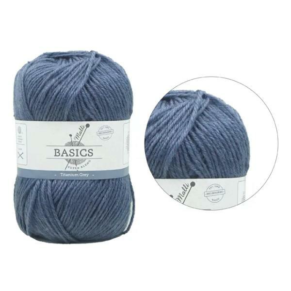 Titanium Grey Super Blend Basic Yarn – 100G  |   Wool & Yarn Arts & Craft Wool & Yarn