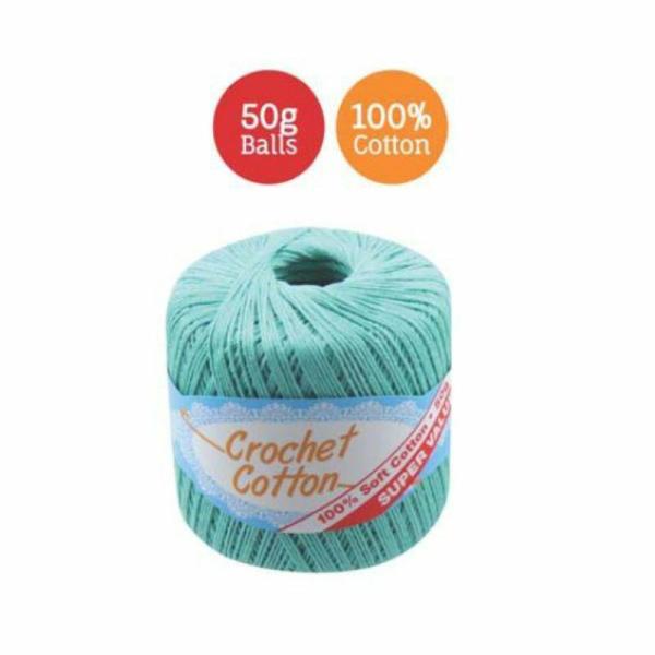 Turquoise Crochet Cotton – 50G  |   Wool & Yarn Arts & Craft Blue