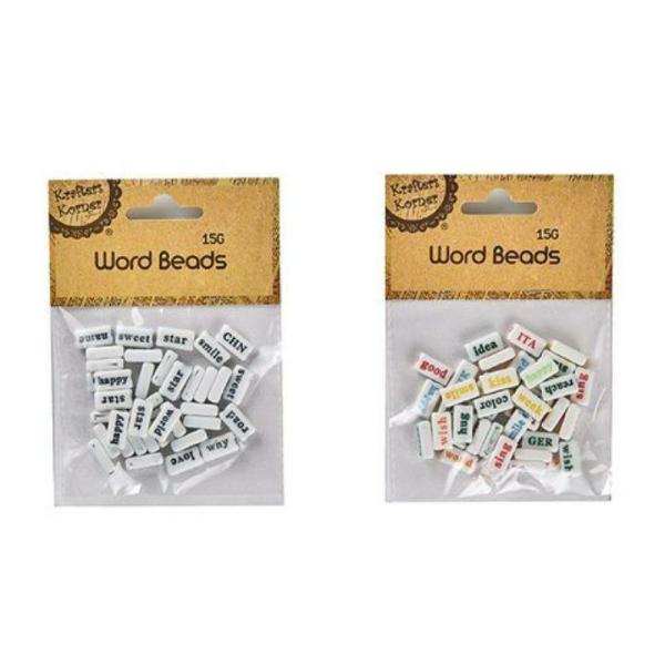 Word Beads 1.5Cm – 15G  |   Stickers & Decorations Arts & Craft Assorted